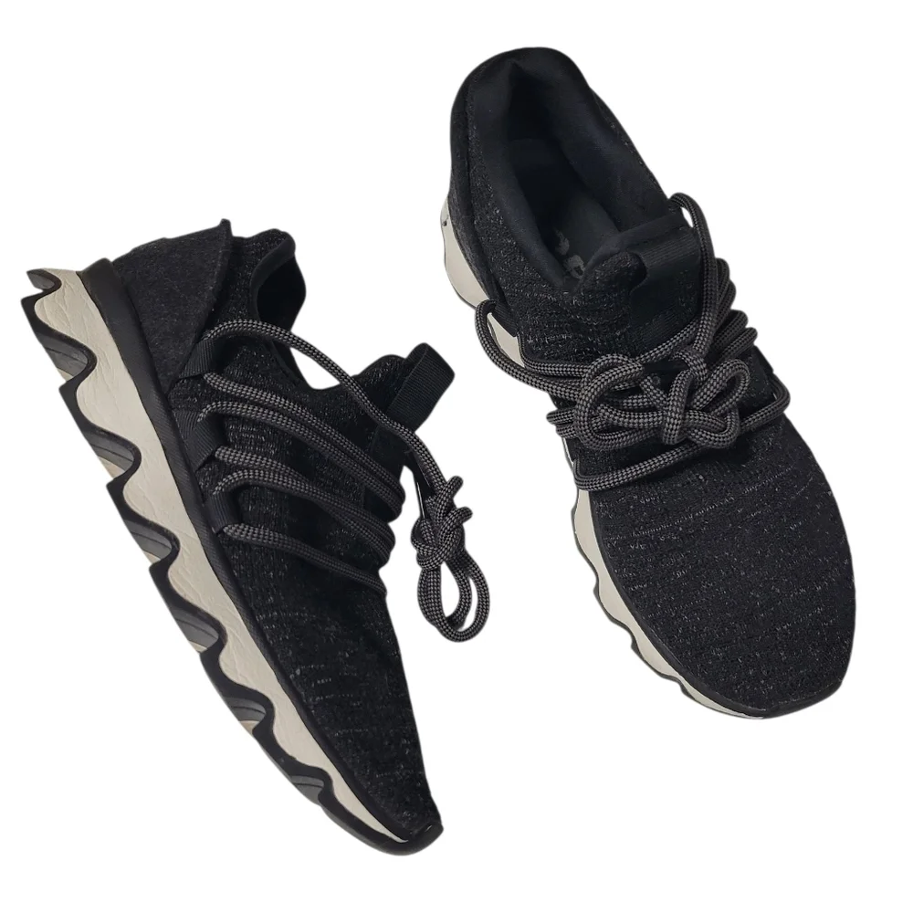 Sorel Kinetic Knit Sneakers Charcoal Lace Up Women’s Size 7